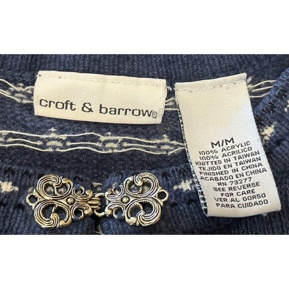 Croft & Barrow Women's Buttoned Sweater Geometric Pattern 100% Acrylic Size M - Picture 5 of 13